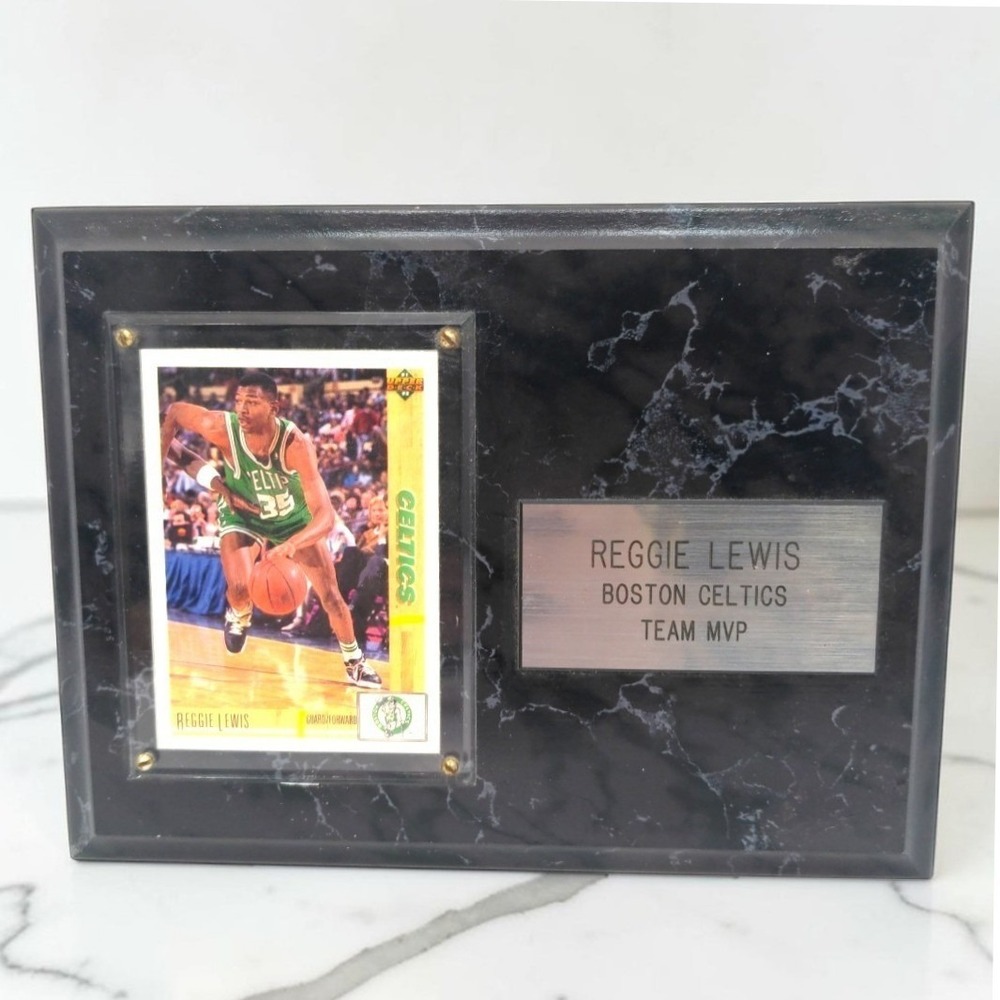 VTG Upper Deck Reggie Lewis Boston Celtic Plaque 1991 Card Team MVP Wall Display